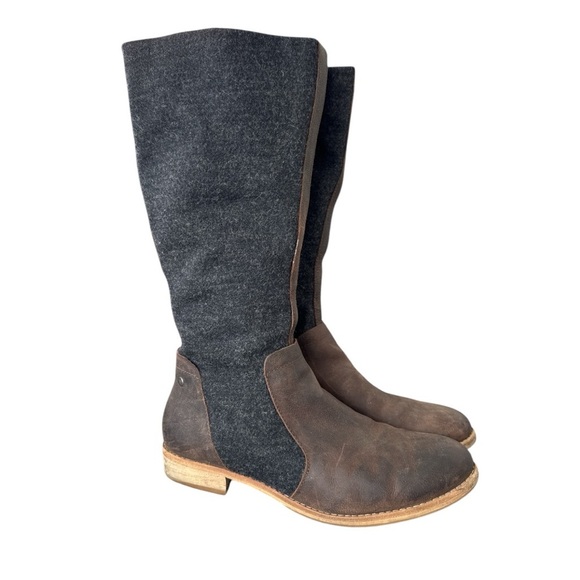 CAT by Caterpillar Sabrina Wool & Leather Tall Zip Up Riding Boots Size 8 - Picture 1 of 8